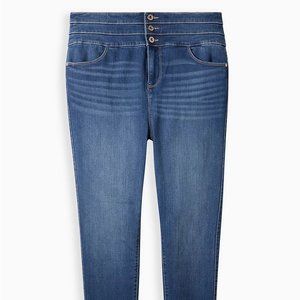 TRIPLE WAISTBAND SKINNY JEAN - PREMIUM STRETCH MEDIUM WASH